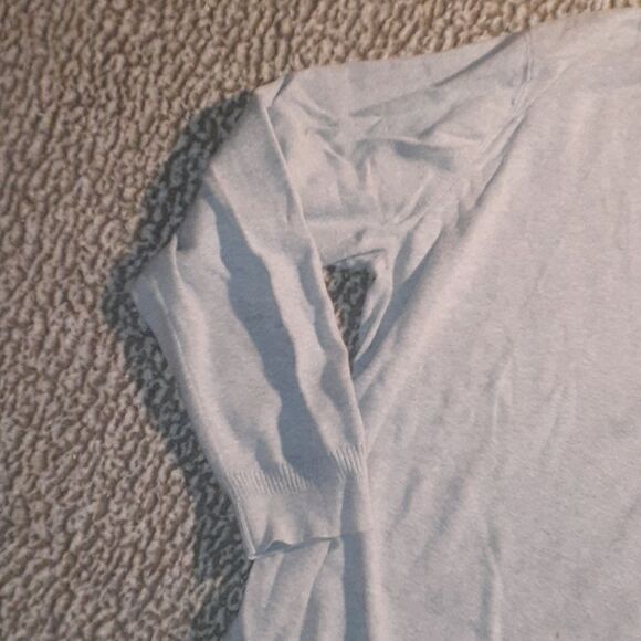 Calvin Klein Gray Cotton V-Neck Sweater SIZE XL - Picture 2 of 5